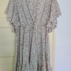 Shein 2xl brown and white dress